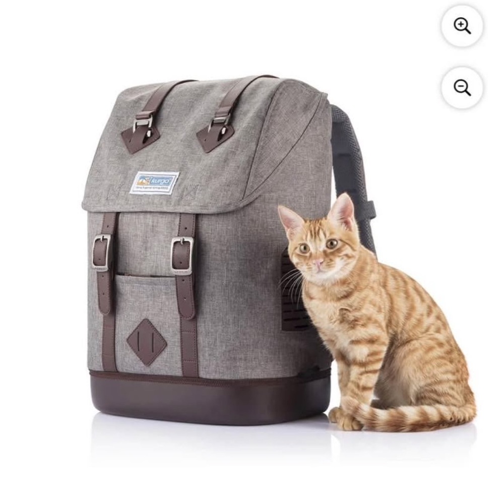 Gray and Brown Pet Carrier Backpack - Picture 3 of 11